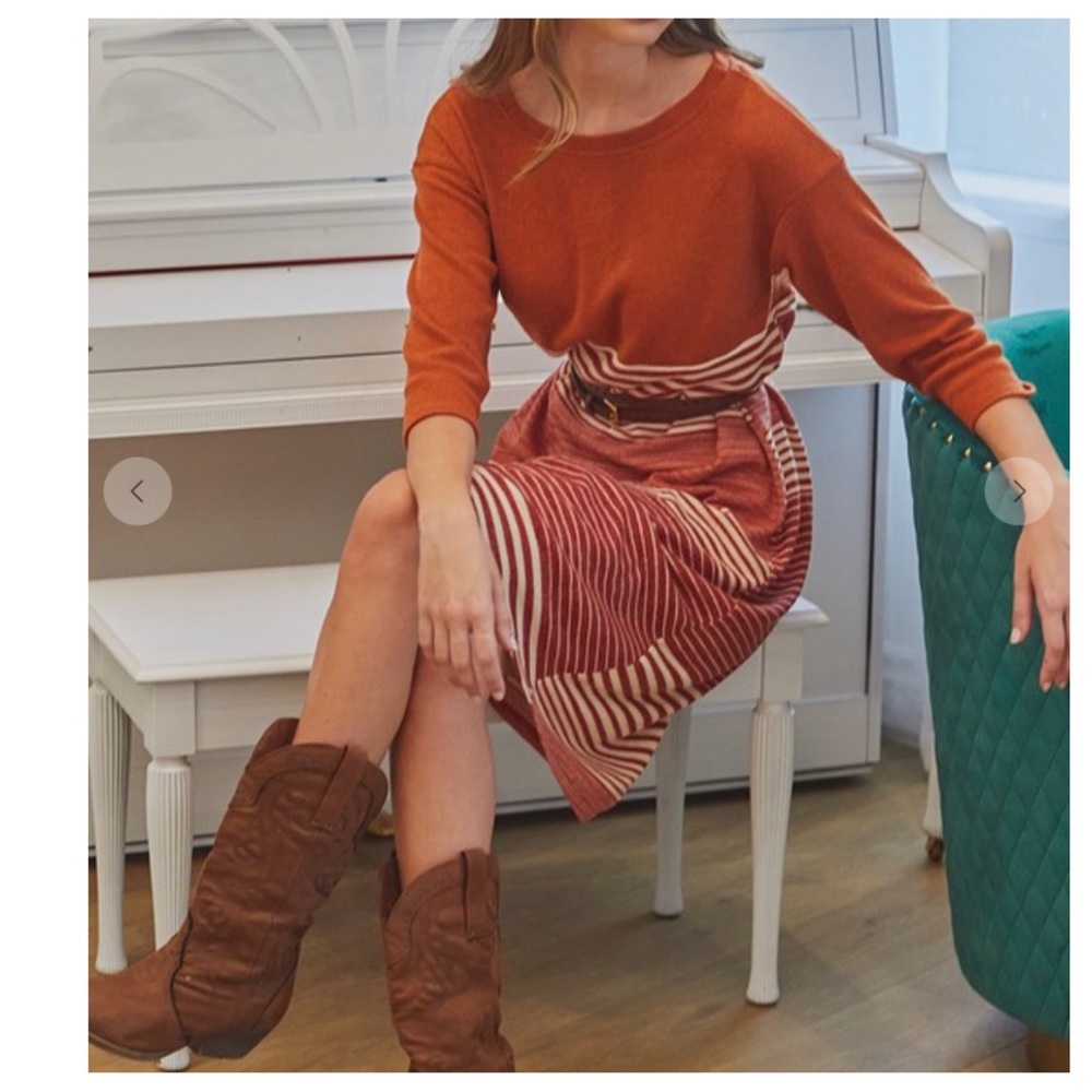 The Perfect Striped Crew-Neck Midi Dress - Picture 4 of 5